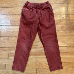 Hanna Andersson Boys Rust Red Chino Pants Size‎ 130 US 8 Elastic Waist Cotton